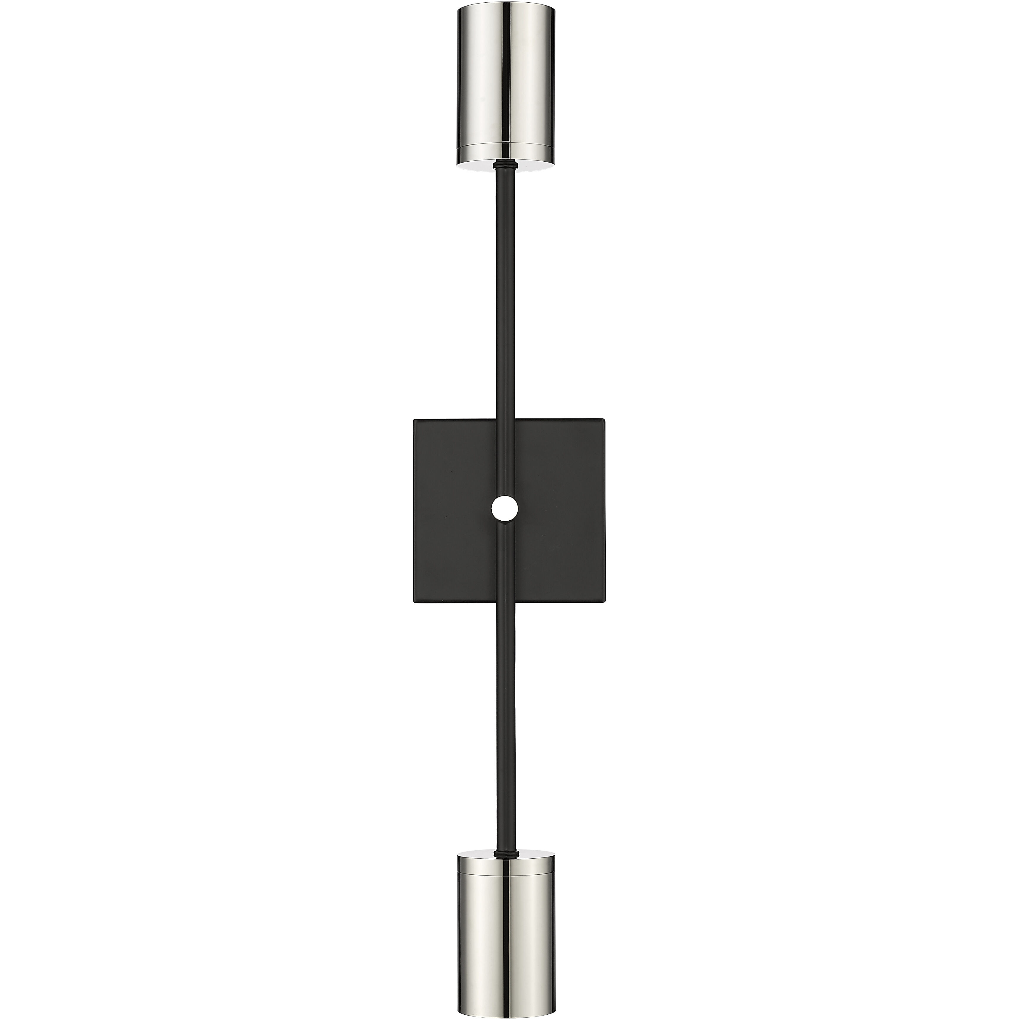 Calumet 2 Light 4.5 inch Matte Black and Polished Nickel Wall Sconce Wall Light