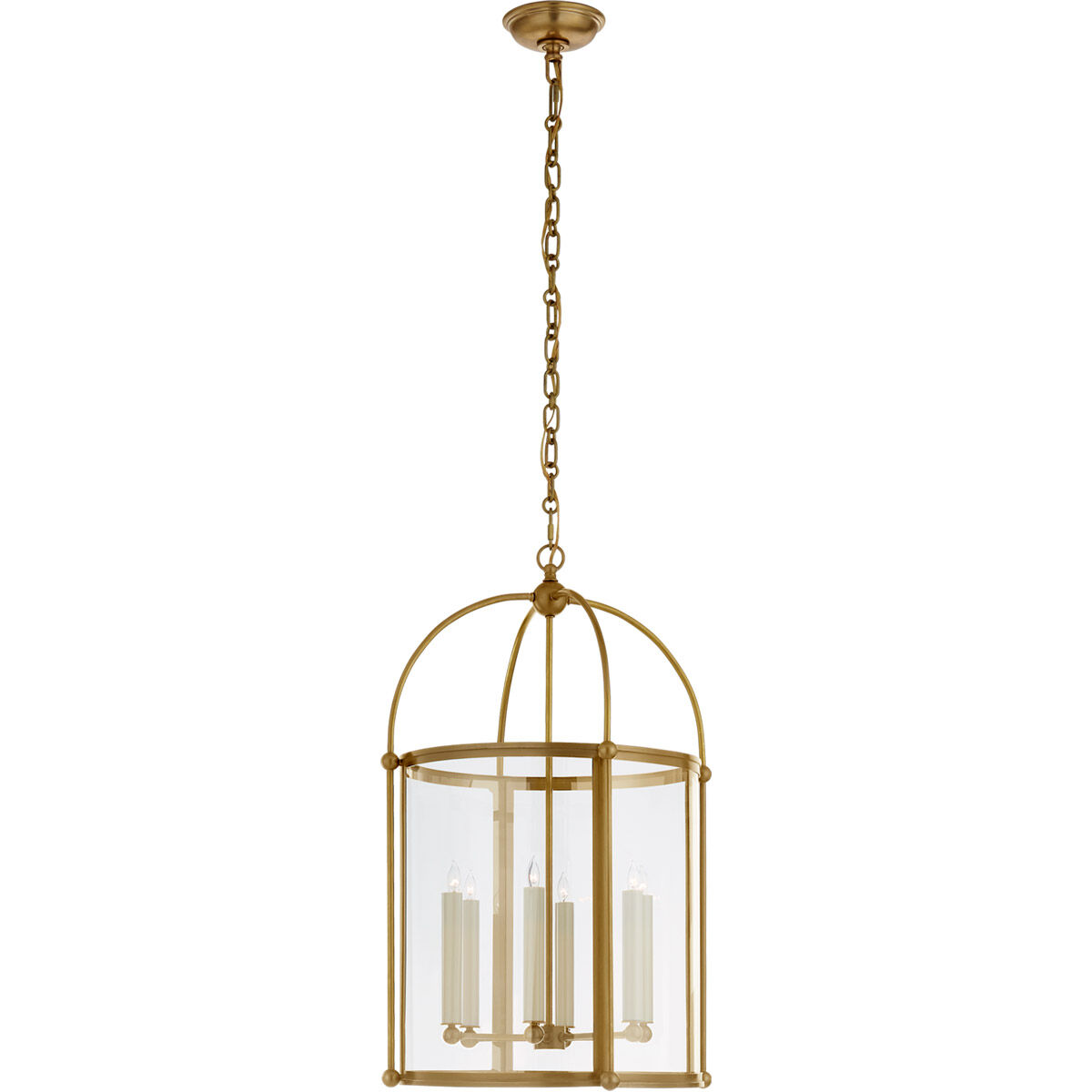 Chapman & Myers Riverside Round 6 Light 19 inch Antique-Burnished Brass Lantern Pendant Ceiling Light, Medium