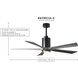 Atlas Patricia-5 60 inch Polished Chrome with Matte Black Blades Ceiling Fan, Atlas