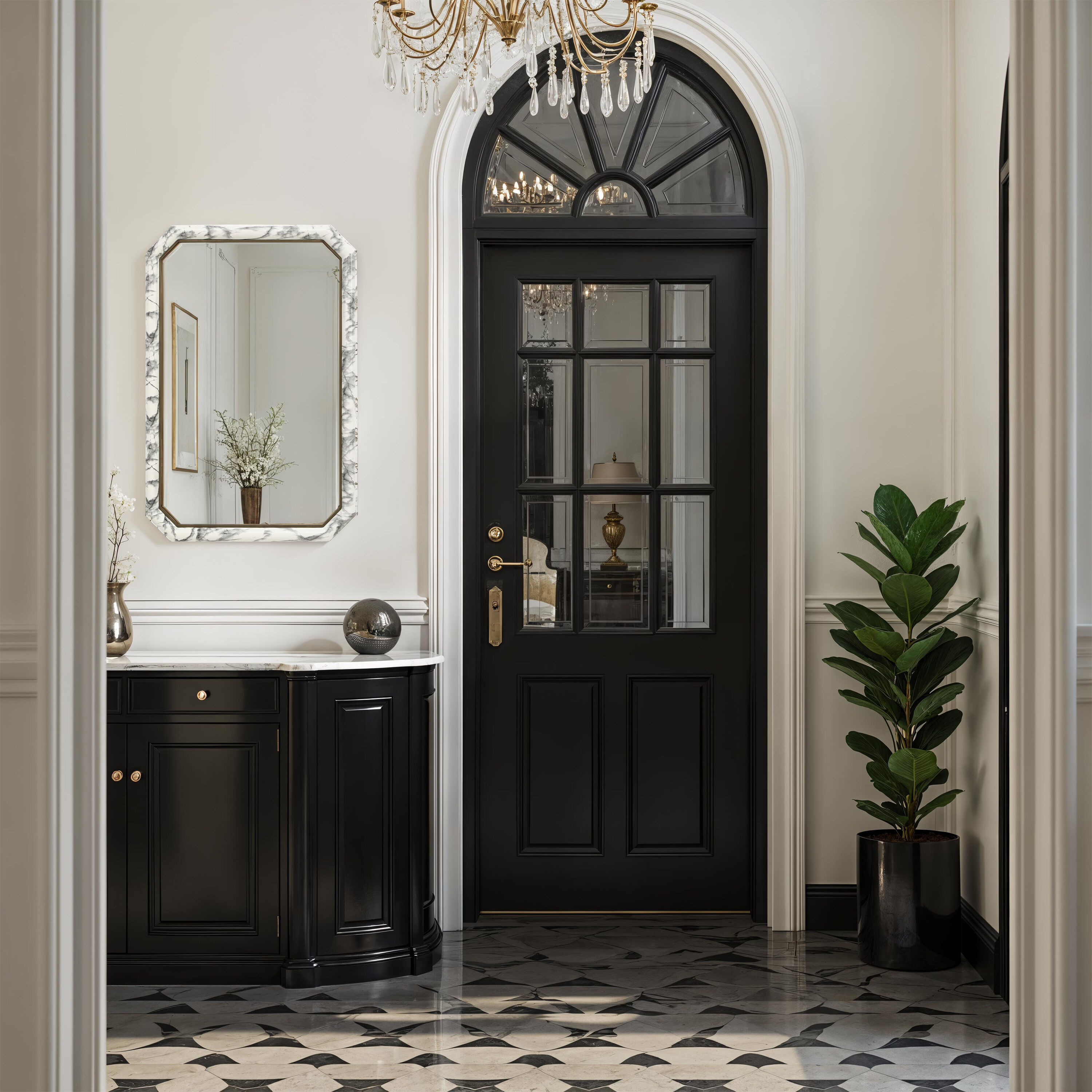 Venus 36 X 24 inch White Marble Hydro Dip Wall Mirror