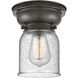 Aditi Small Bell 1 Light 6 inch Antique Copper Flush Mount Ceiling Light in Seedy Glass, Aditi
