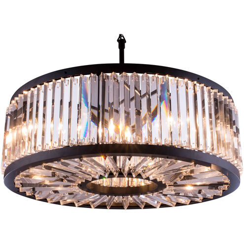 Chelsea 10 Light 36 inch Matte Black Pendant Ceiling Light in Clear, Urban Classic