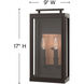 Sutcliffe LED 17 inch Oil Rubbed Bronze with Antique Copper Outdoor Wall Mount Lantern, Medium
