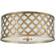 Arabesque 2 Light 15 inch Bronzed Gold Flush Mount Ceiling Light
