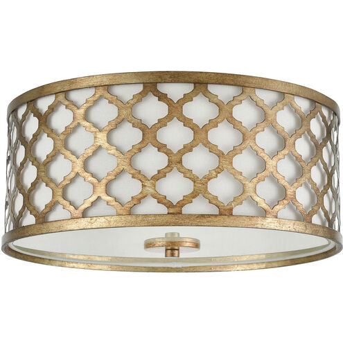 Arabesque 2 Light 15 inch Bronzed Gold Flush Mount Ceiling Light