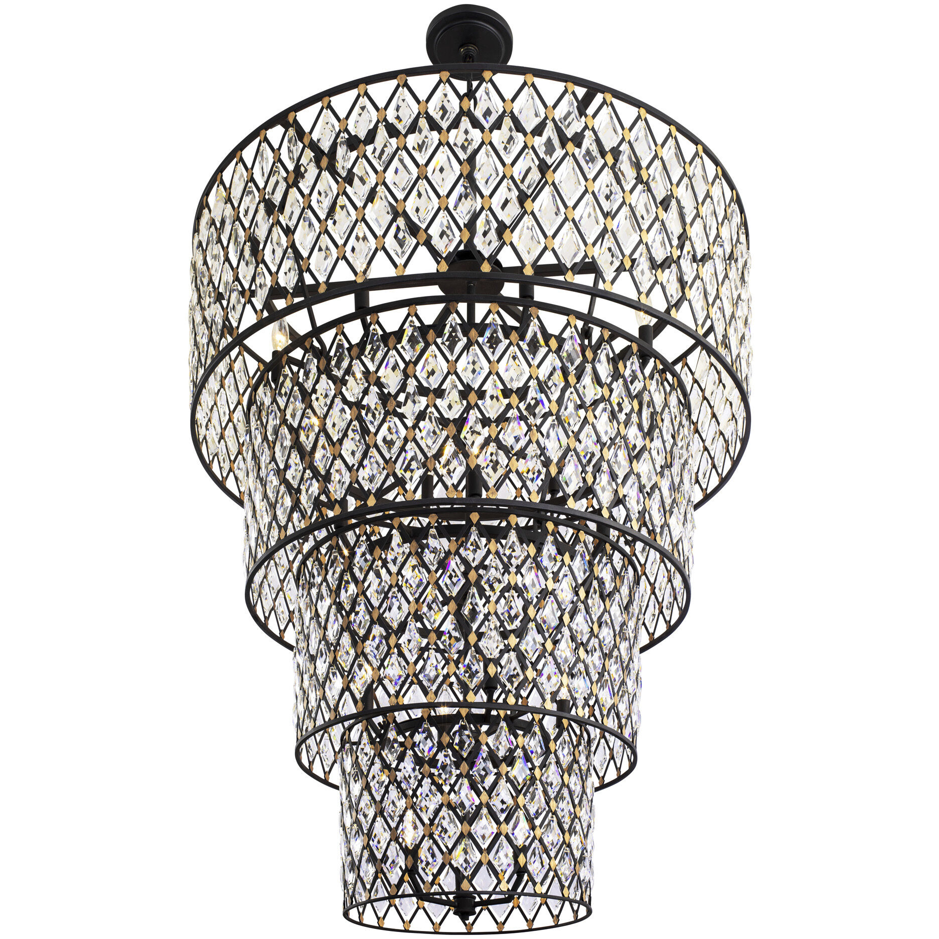Windsor 21 Light 40 inch Carbon Black/Havana Gold Chandelier Ceiling Light