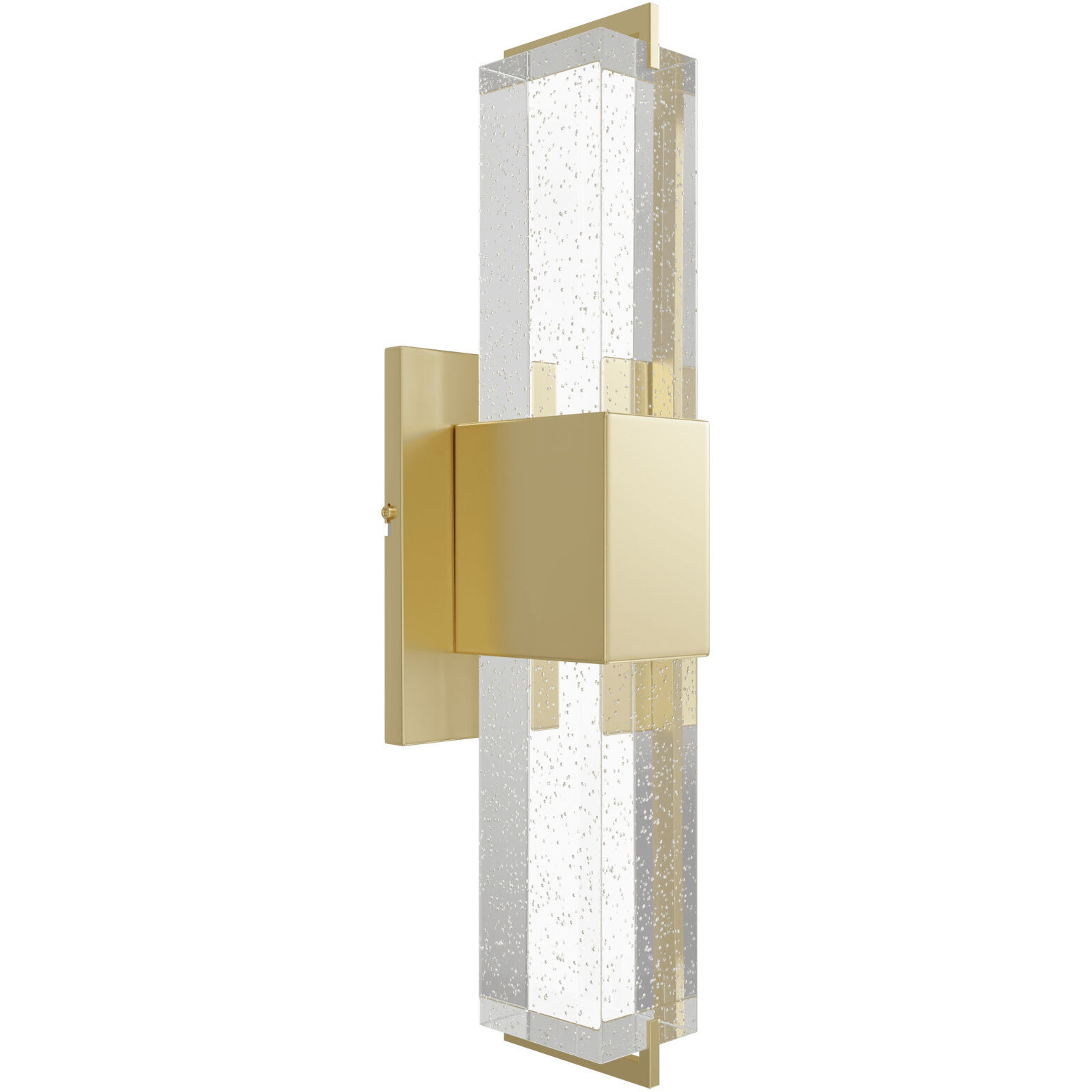 Original Glacier Avenue Wall Sconce Wall Light in Brushed Brass, Bubbled