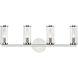 Revolve 4 Light 27.16 inch Clear Glass and Polished Nickel Bath Vanity Wall Light