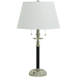 Bennington 28 inch 100 watt Black with Polished Nickel Table Lamp Portable Light in Black and Polished Nickel