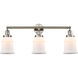 Franklin Restoration Canton 3 Light 30 inch Polished Nickel Bath Vanity Light Wall Light in Matte White Glass, Franklin Restoration