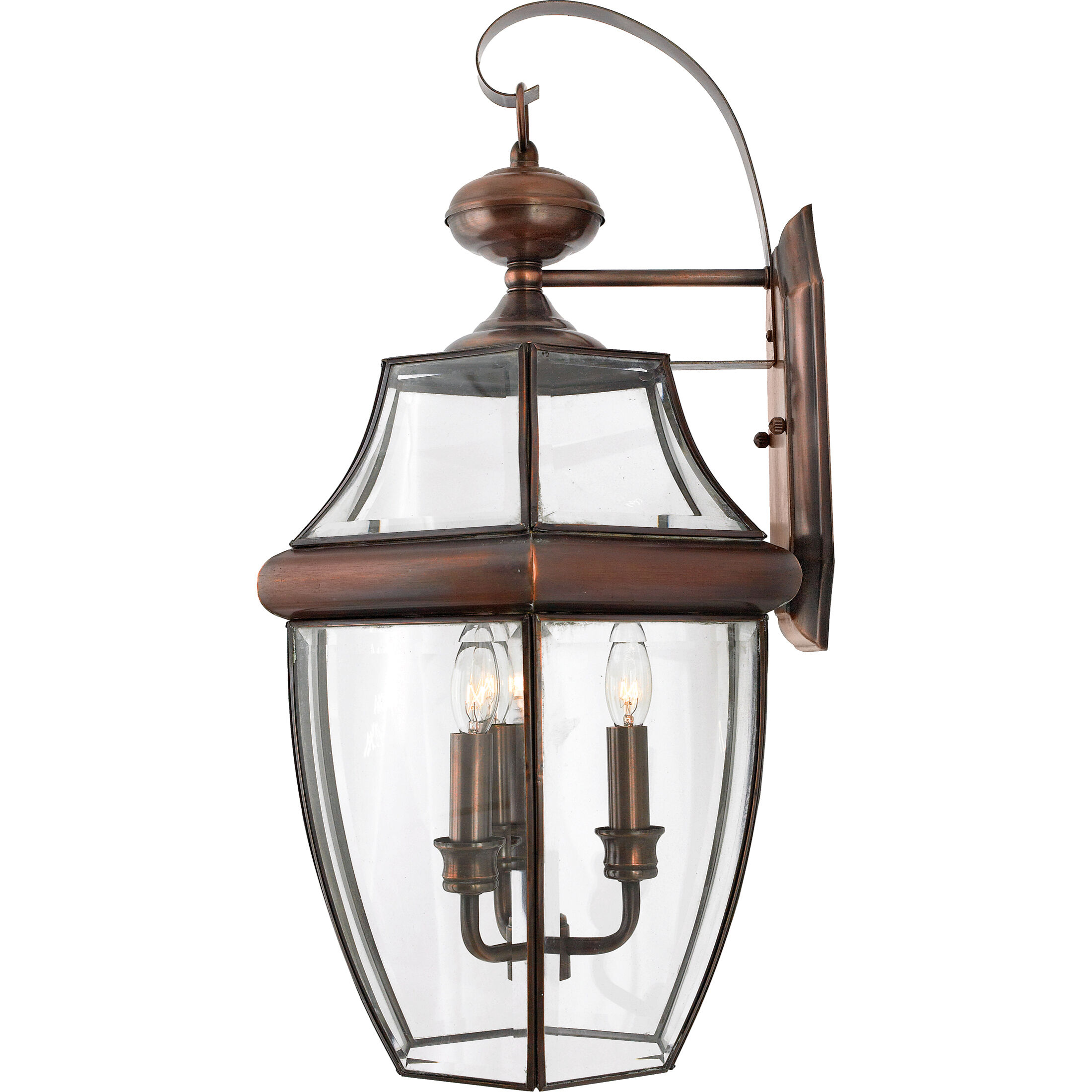 Newbury 3 Light 23 inch Aged Copper Outdoor Wall Lantern