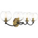 Vantage Kearney Park 4 Light 31.13 inch Coal and Soft Brass Bath Vanity Wall Light