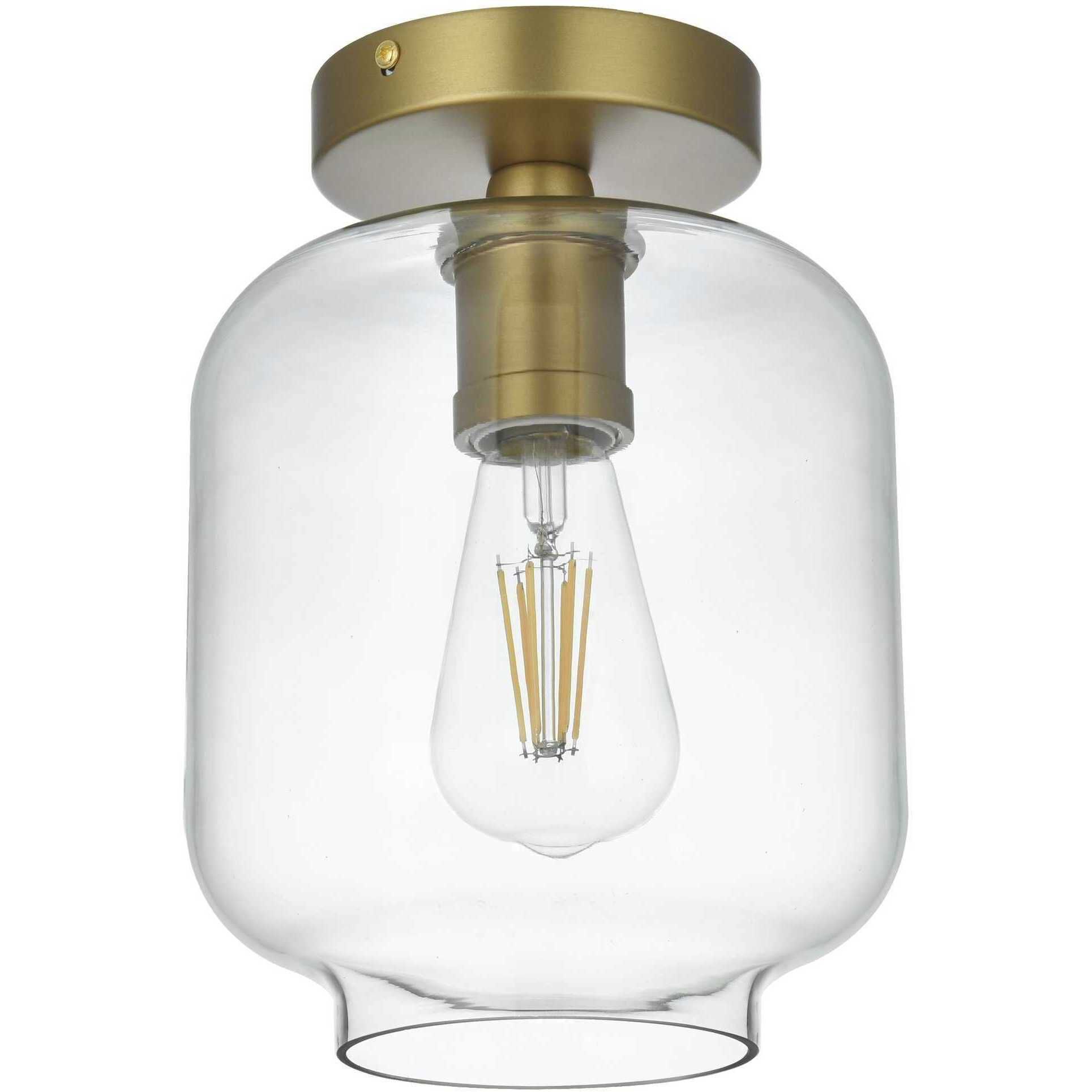 Collier 1 Light 7 inch Satin Gold Flush Mount Ceiling Light