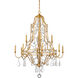 Wildwood 12 Light 35 inch Antique Gold Leaf Chandelier Ceiling Light, Large