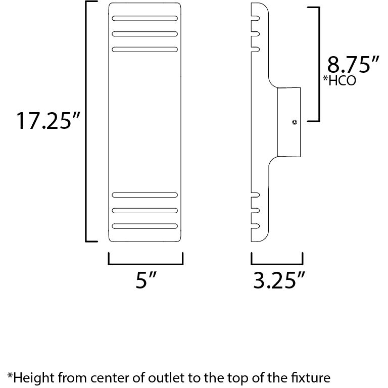 Lightray LED LED 17.25 inch Architectural Bronze Outdoor Wall Mount, Medium