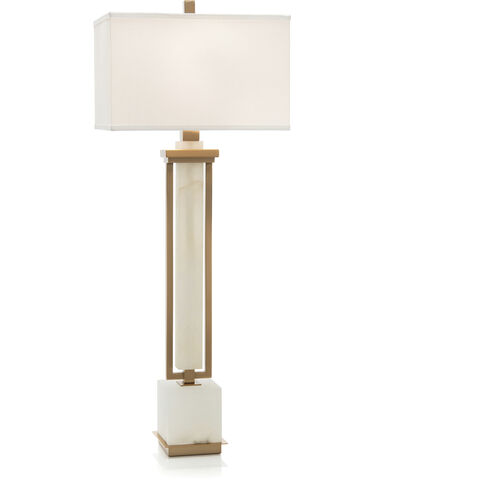 Signature 42 inch 100 watt Alabaster and Bronze Buffet Lamp Portable Light