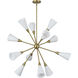 Alora Mood Cosmo 12 Light 38.63 inch Brushed Gold/Glossy Ribbed Opal Glass Chandelier Ceiling Light