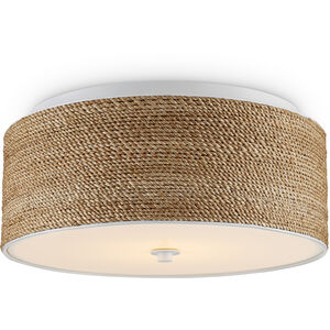 Coulton 1 Light 16 inch Sugar White/Natural Flush Mount Ceiling Light