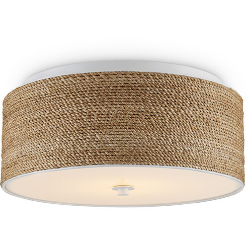 Coulton 1 Light 16 inch Sugar White/Natural Flush Mount Ceiling Light