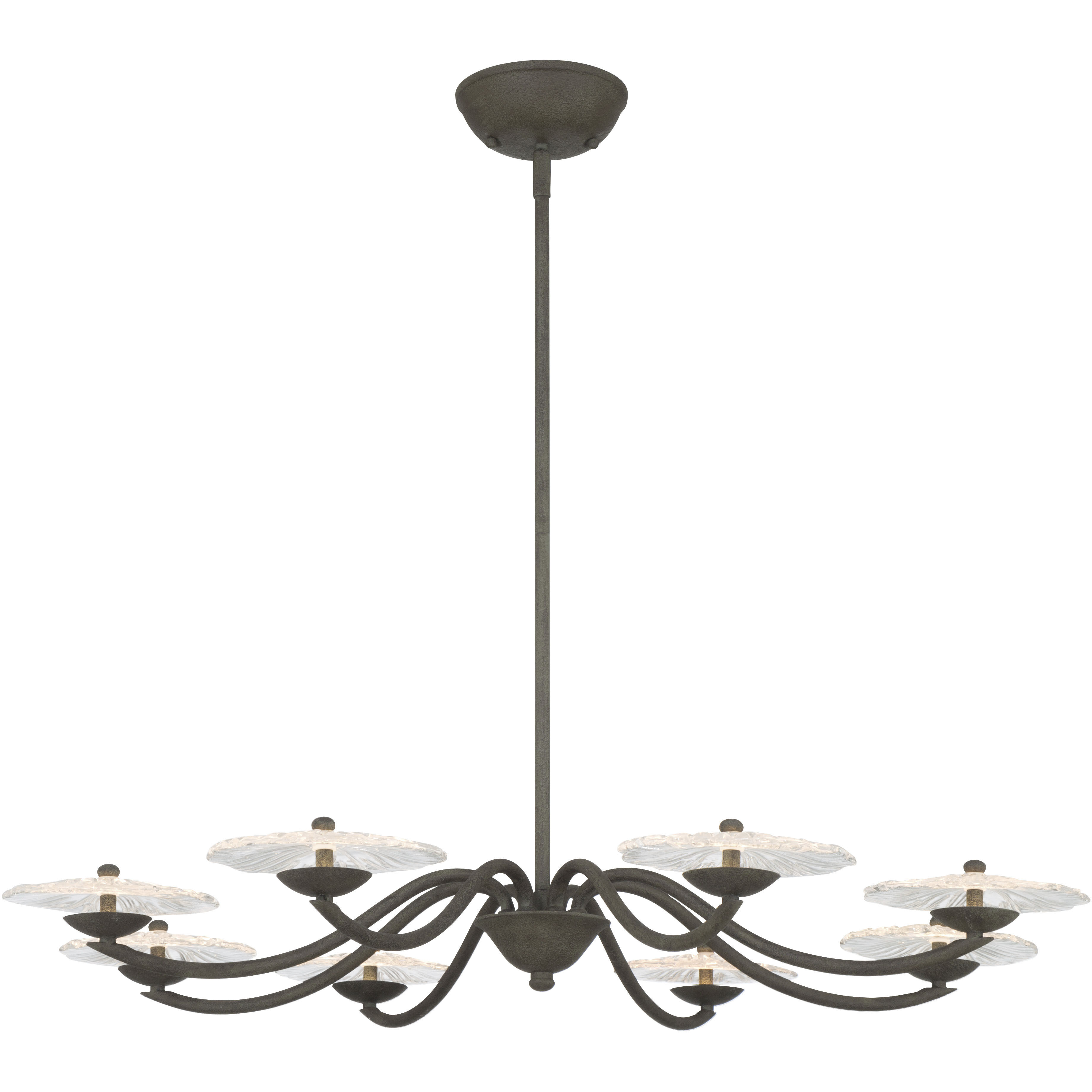 Coral Bloom 8 Light 30.5 inch Black Slate Chandelier Ceiling Light