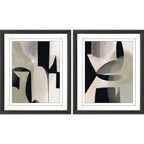 Abstract Collection Modern Rubbed Matte Espresso Wood With Honeycomb Embossing Framed Art