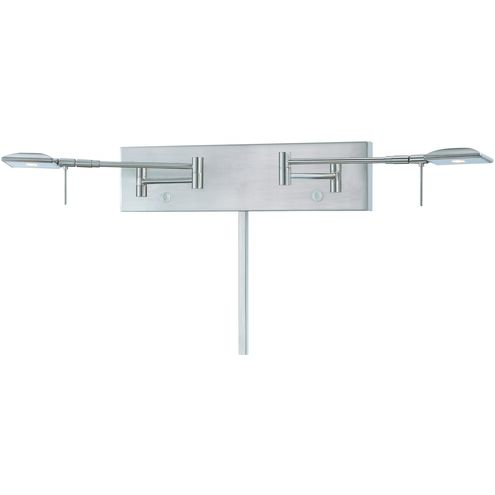 George's Reading Room 3.5 inch 8 watt Brushed Nickel Swing Arm Wall Lamp Wall Light