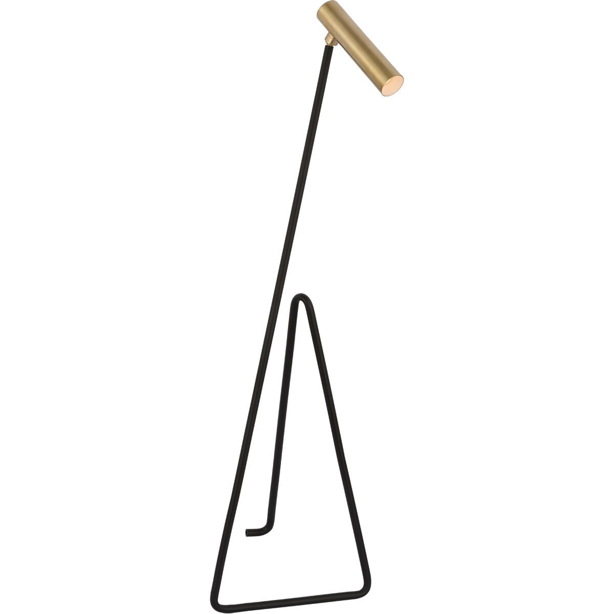 Kelly Wearstler Flesso 46 inch 12.00 watt Matte Black and Antique-Burnished Brass Floor Lamp Portable Light, Small