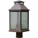 Canterbury 3 Light 22 inch Pewter Post Mount in Almond Mica