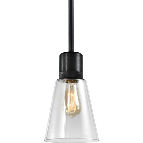 Zigrina 1 Light 7.13 inch Satin Brushed Black Pendant Ceiling Light
