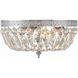 Waltham 3 Light 12 inch Polished Chrome Flush Ceiling Light in Clear Hand Cut