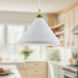 Dorothy 1 Light 14 inch White With Gold Detail Pendant Ceiling Light