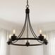 Modern 5 Light 26 inch Matte Black Chandelier Ceiling Light