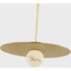 Kelly Wearstler Pertica LED 18 inch Mirrored Antique Brass Disc Pendant Ceiling Light