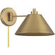 Traditional 1 Light 10 inch Natural Brass Wall Sconce Wall Light