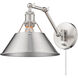 Orwell 1 Light 10 inch Pewter Articulating Wall Sconce Wall Light, Adjustable