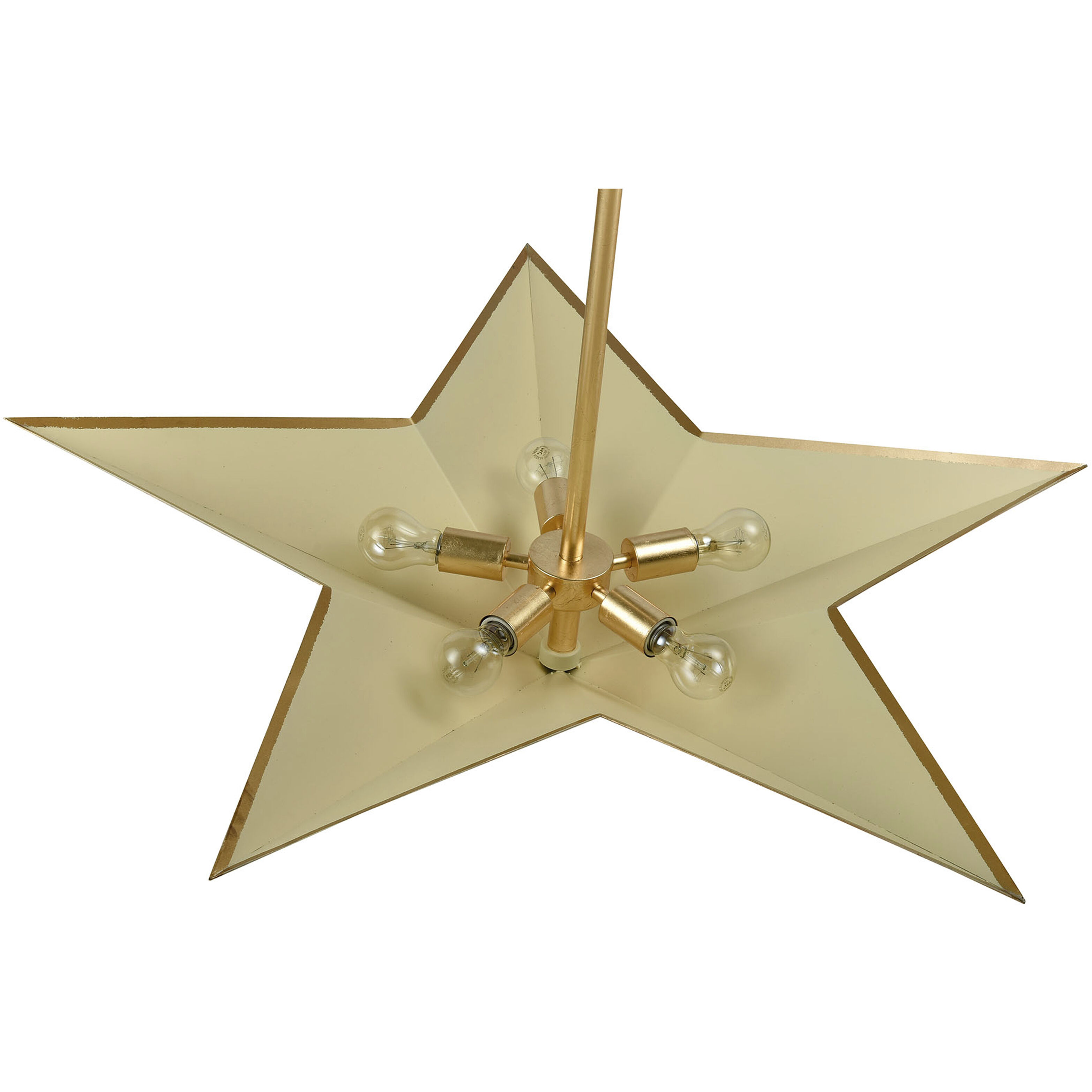 Drama 5 Light 40 inch Gold Leaf Pendant Ceiling Light