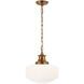 Thomas O'Brien Milton Road 1 Light 14 inch Hand-Rubbed Antique Brass Pendant Ceiling Light