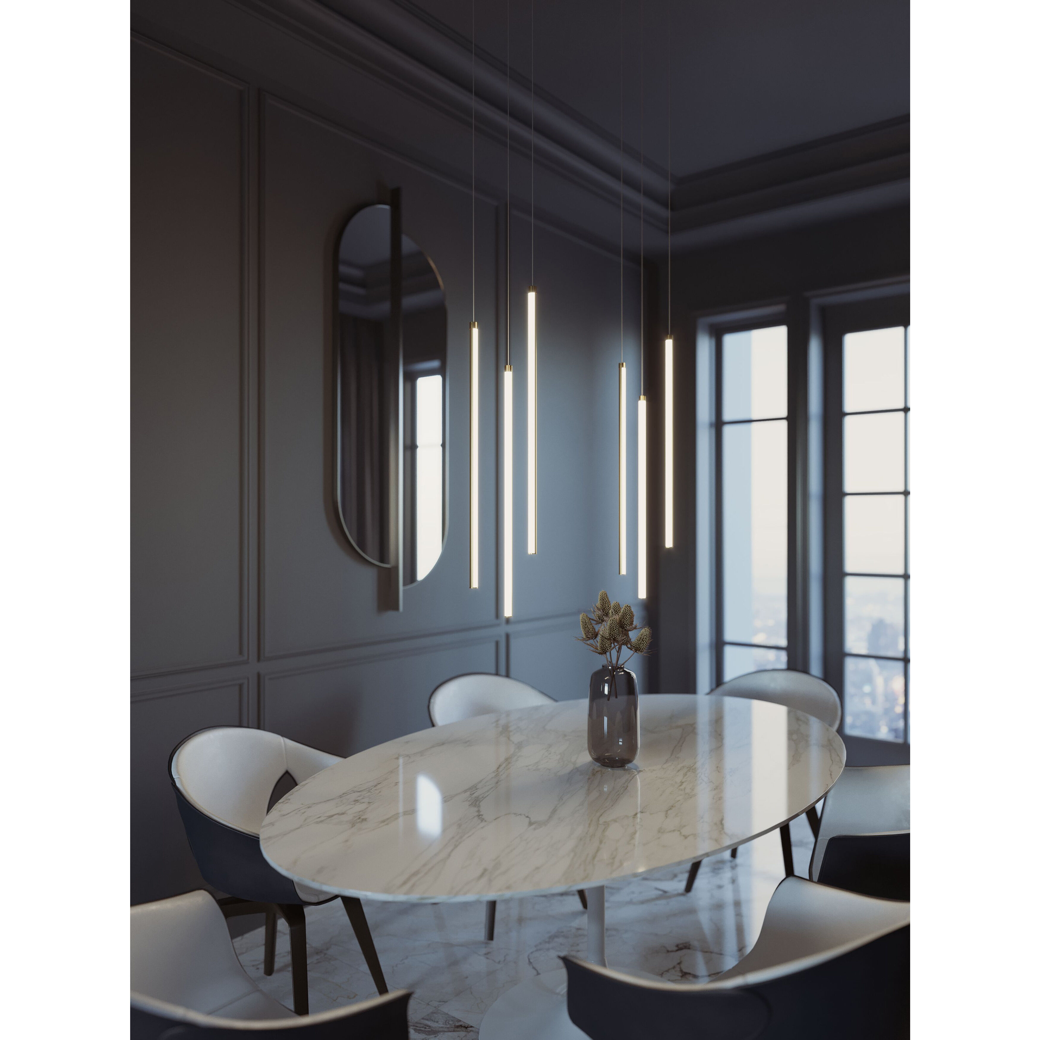 Rosemont LED 8.25 inch Satin Brass Pendant Ceiling Light in 24 in