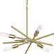 Astra 6 Light 22.57 inch Satin Brass Chandelier Ceiling Light, Design Series
