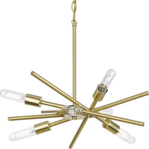 Astra 6 Light 22.57 inch Satin Brass Chandelier Ceiling Light, Design Series