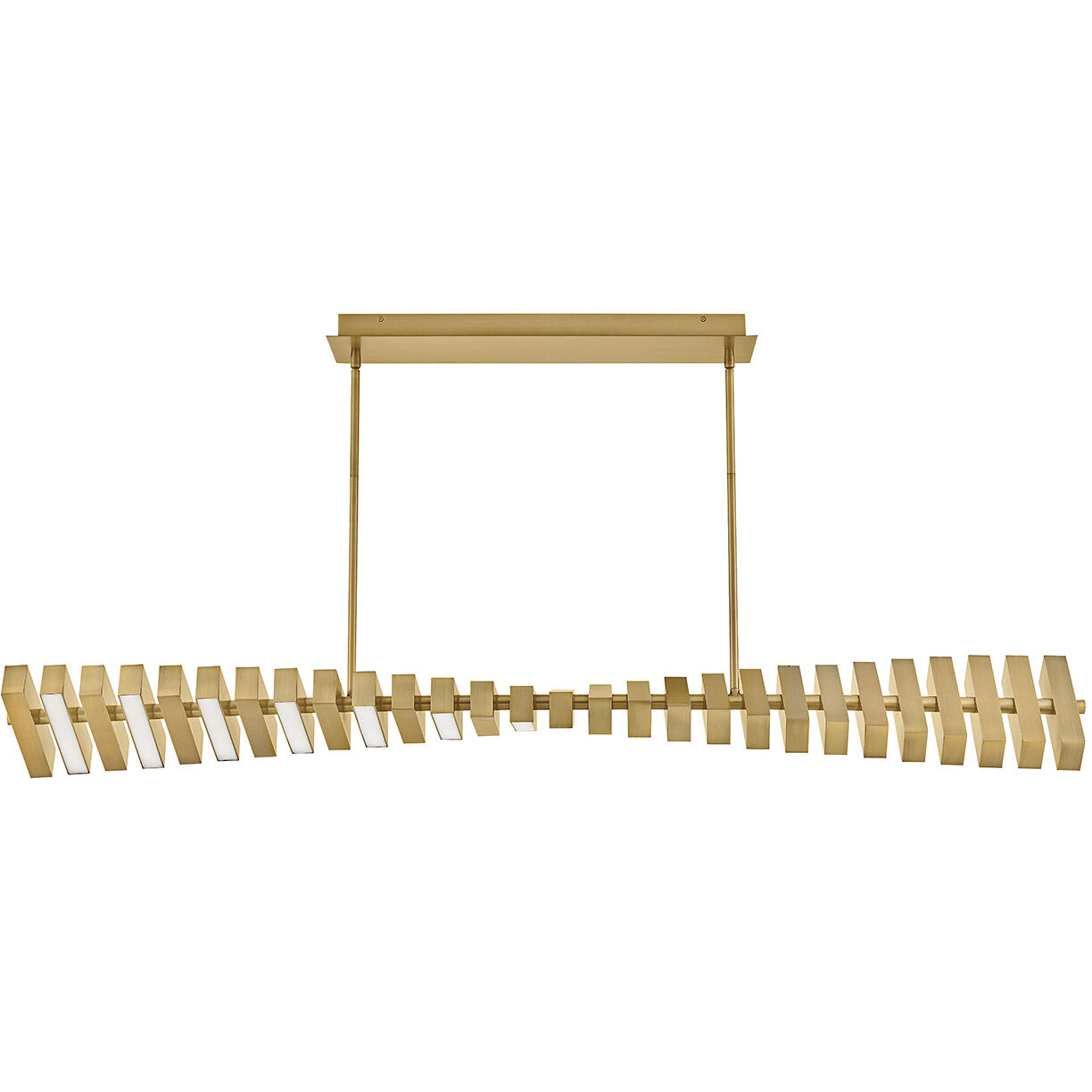 Stitch LED 58.75 inch Lacquered Brass Chandelier Ceiling Light