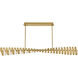 Stitch LED 58.75 inch Lacquered Brass Chandelier Ceiling Light