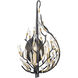 Bask 2 Light 12 inch Matte Black and French Gold Wall Sconce Wall Light