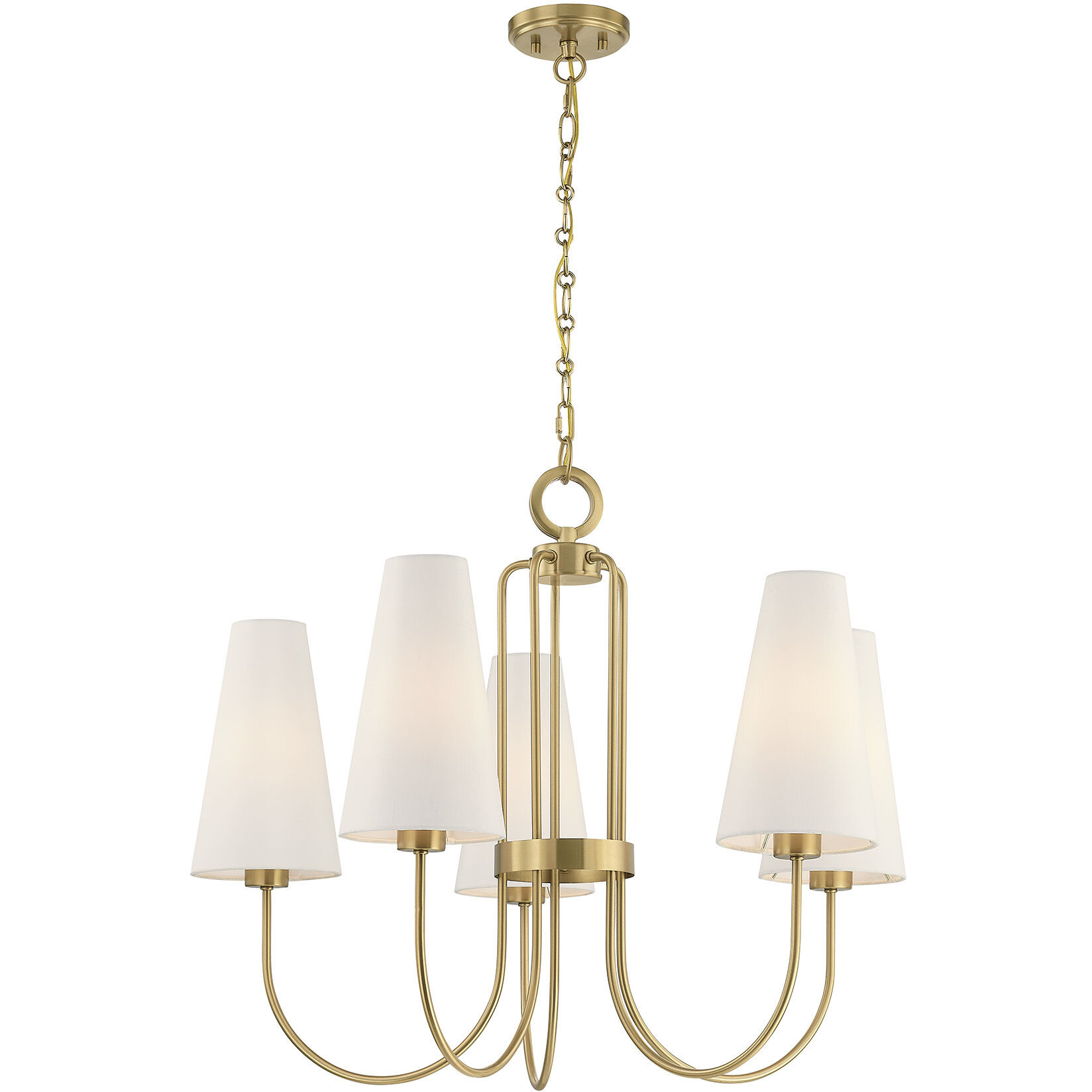 Wilkes 5 Light 30 inch Warm Brass Chandelier Ceiling Light