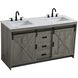 Austin 60 X 34 inch Rustic Grey Bathroom Vanity Cabinet