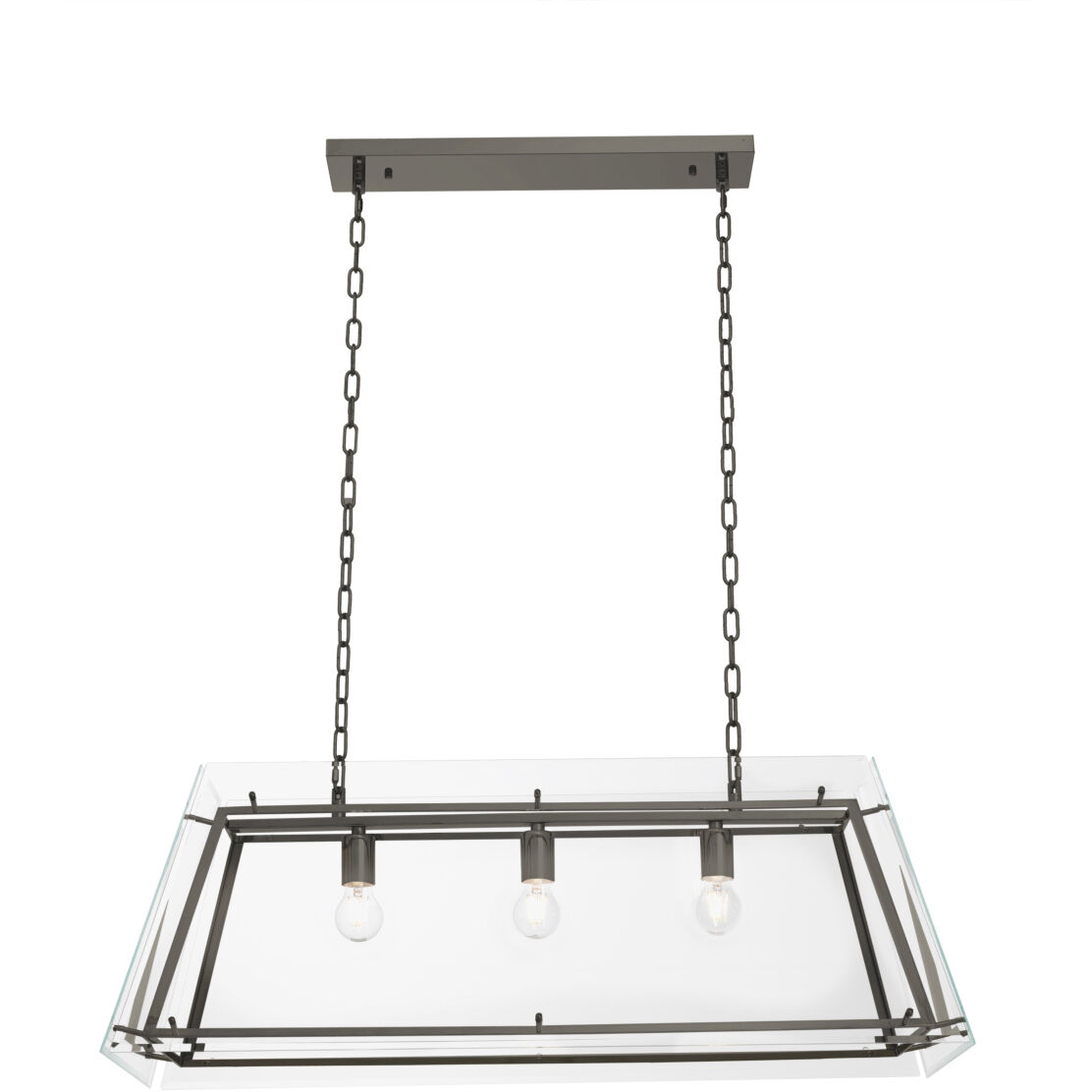 Azure 3 Light 39.37 inch Bronze Chandelier Ceiling Light in Clear Glass, Large