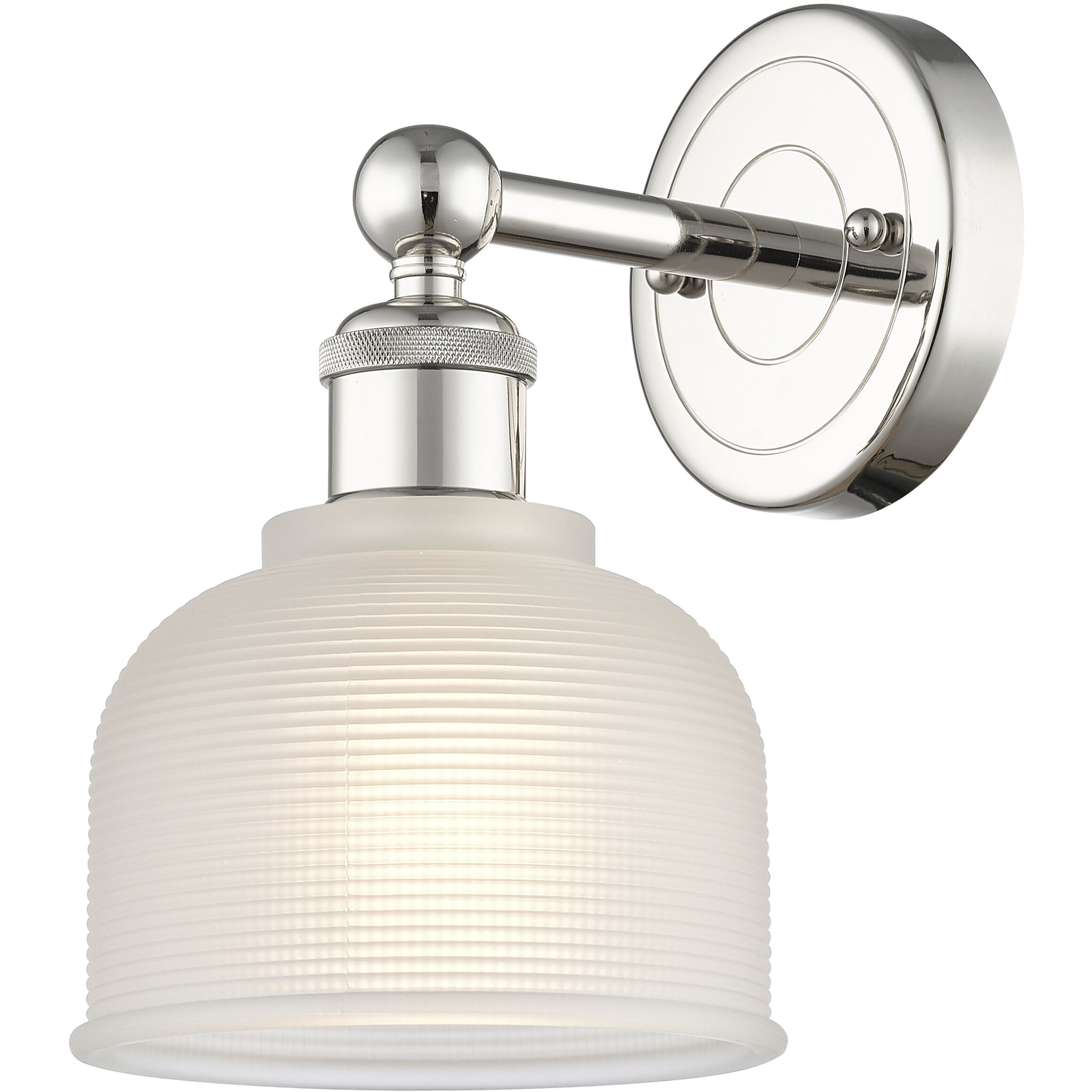 Dayton Sconce Wall Light in Polished Nickel, White