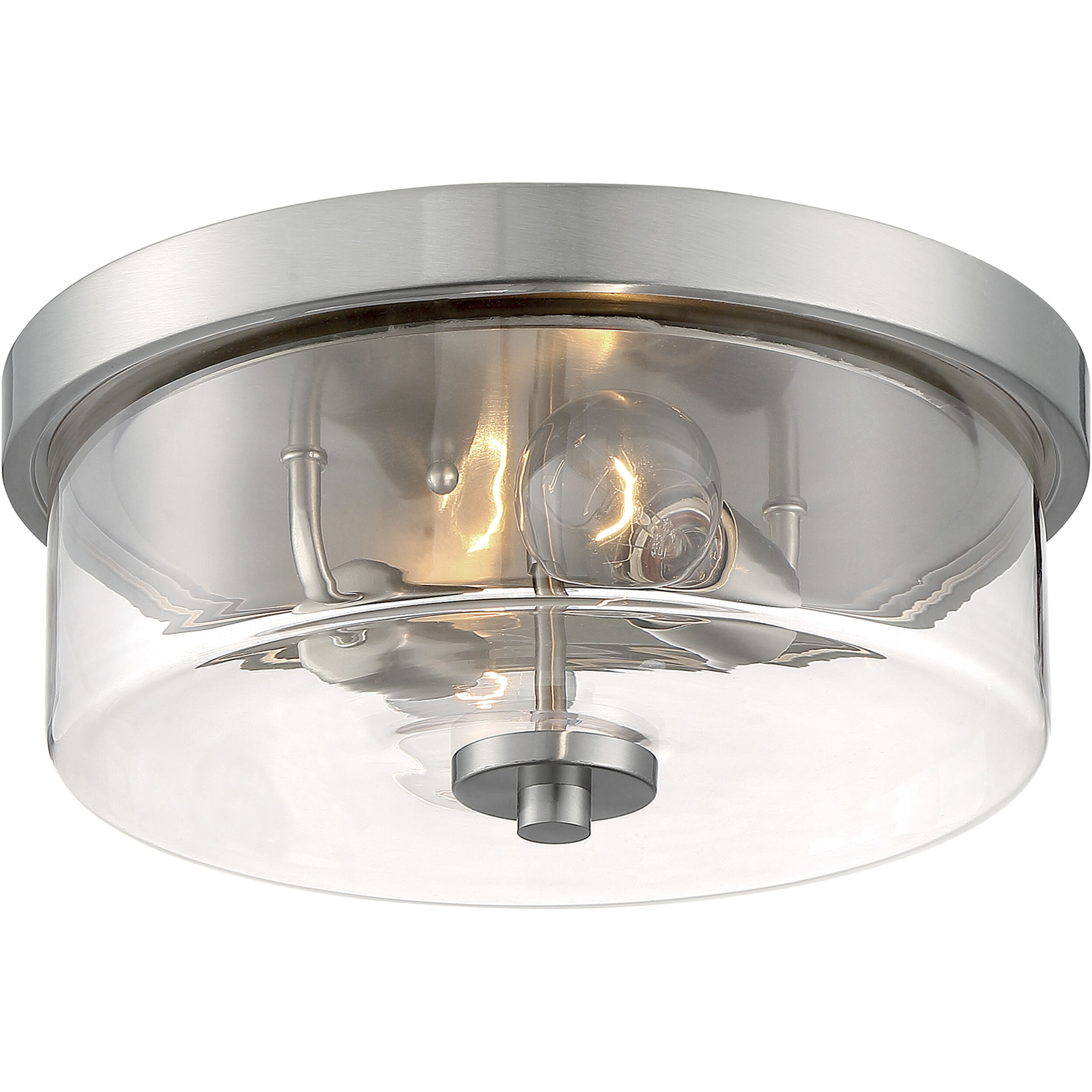 Sommerset 2 Light 13 inch Brushed Nickel Flush Mount Fixture Ceiling Light