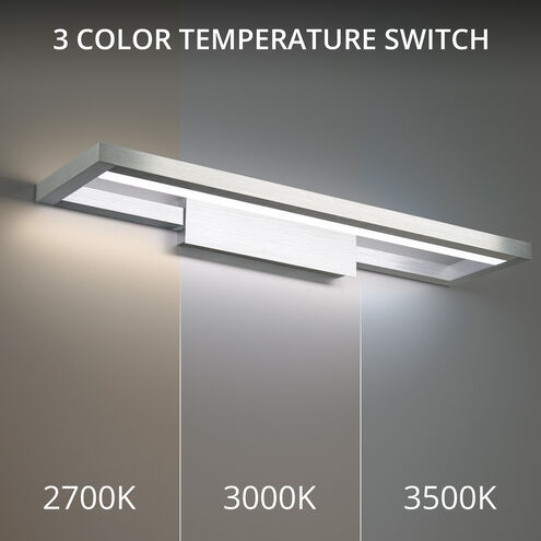 View LED 20 inch Brushed Aluminum Bath Vanity & Wall Light in 2700K, 20in, dweLED