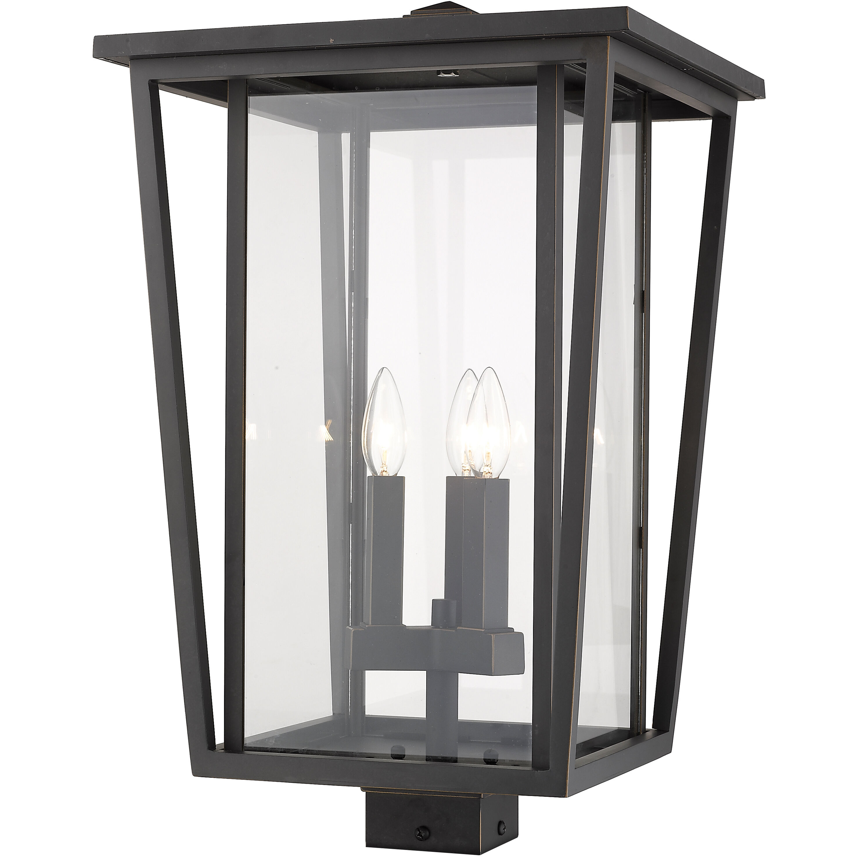 Seoul 3 Light 22.25 inch Oil Rubbed Bronze Outdoor Post Mount Fixture in 18